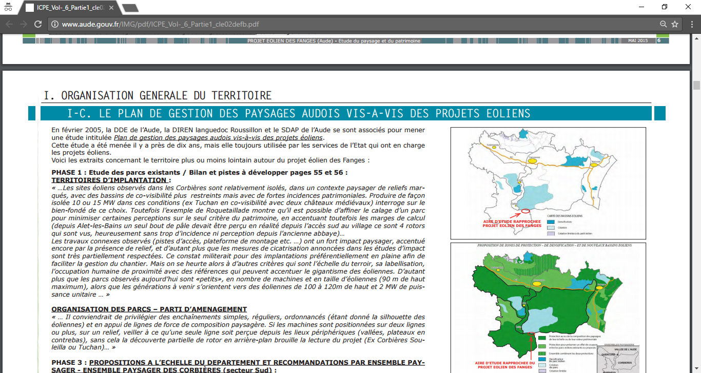 Aménagement du territoire dans l'Aude, plan paysager audois, éoliennes dans la Piège : c'est non !