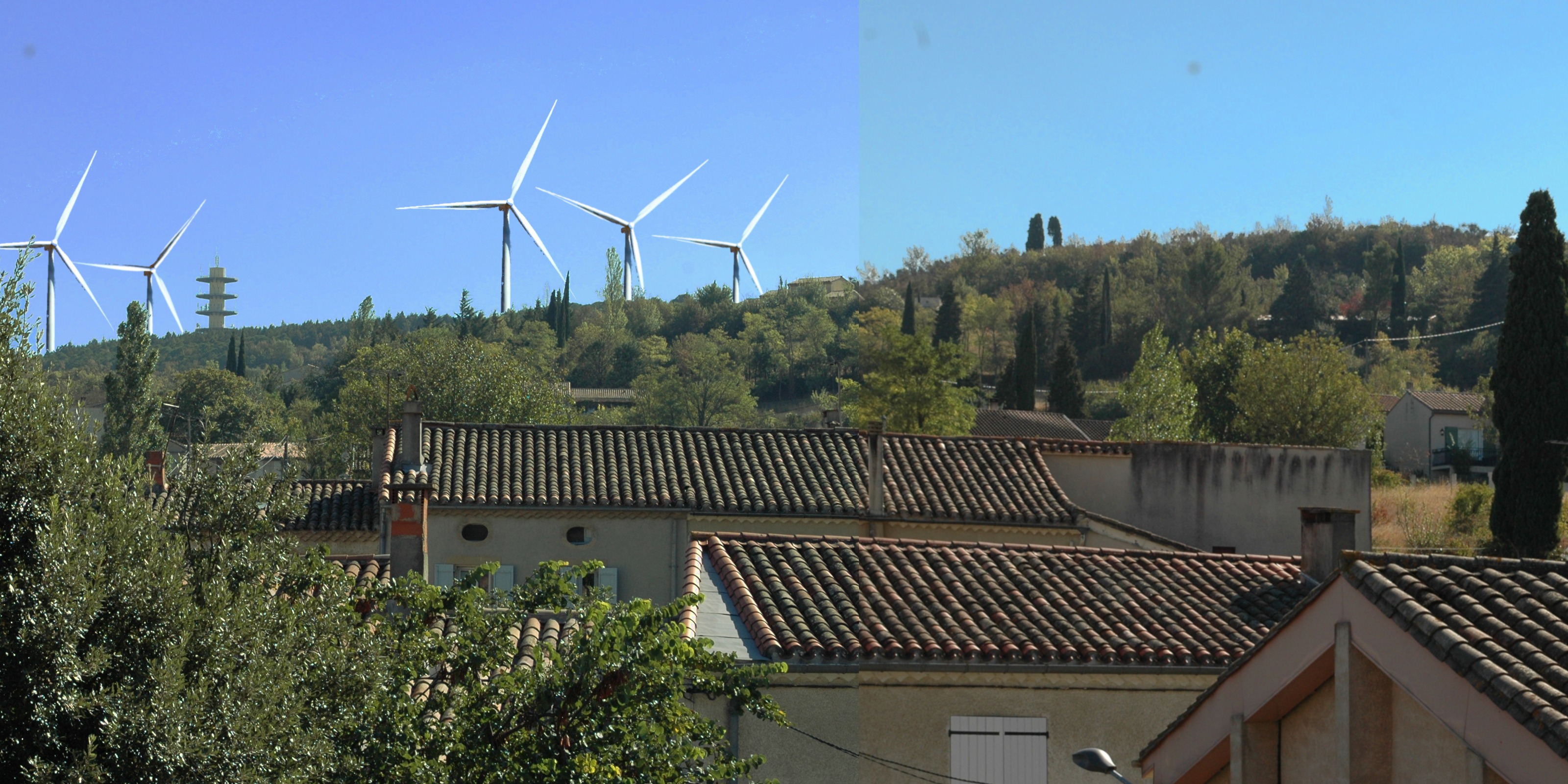 au Mas-Saintes-Puelles, vue depuis la place de l'église